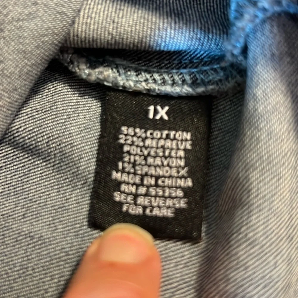 d. jeans Blue Denim Jacket washed/distressed, look Sz XL